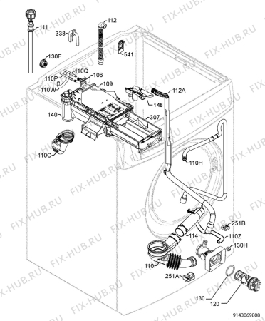 Взрыв-схема стиральной машины Rex RWW168500W - Схема узла Hydraulic System 272